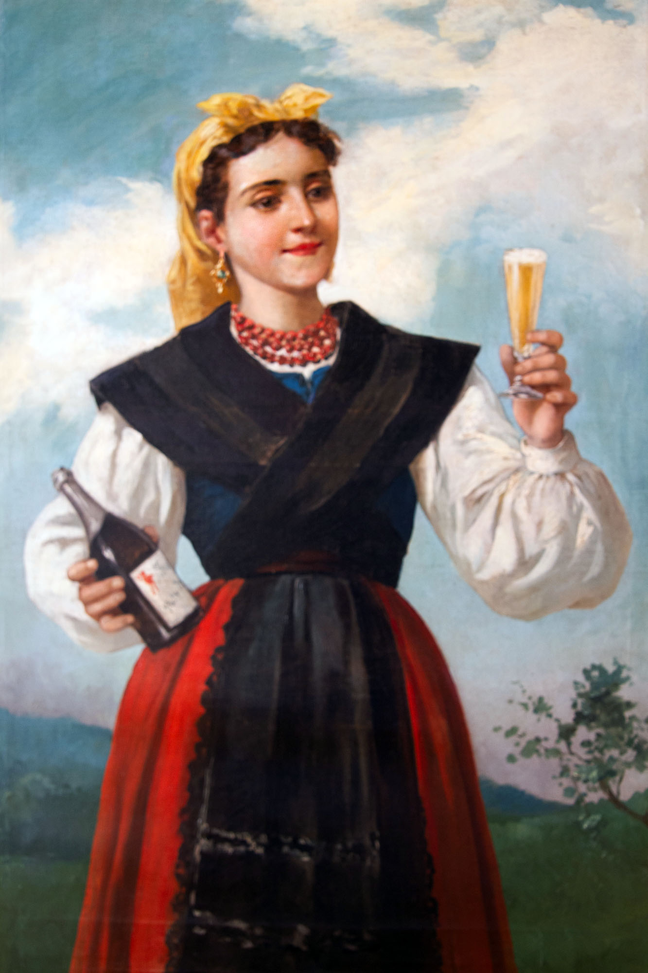 Asturias Woman Drinking Sparkling Cider