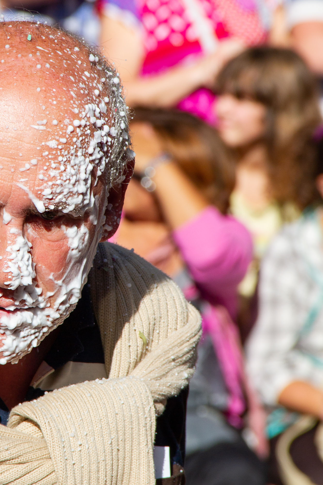 Man foam pranked and angry