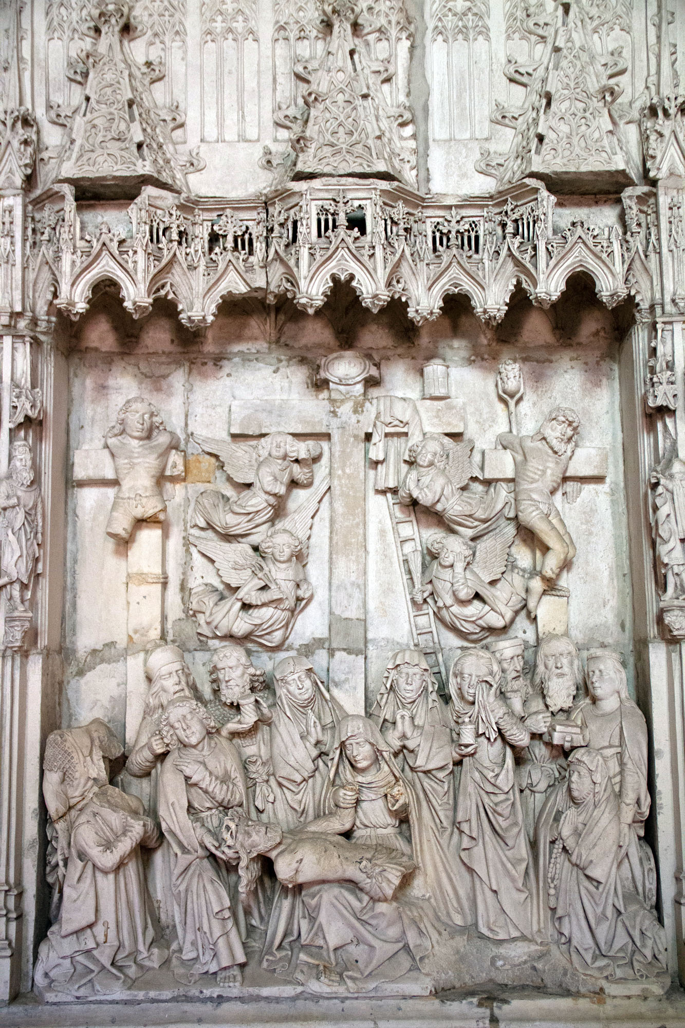 Cloister stone work Oviedo Cathedral Asturias