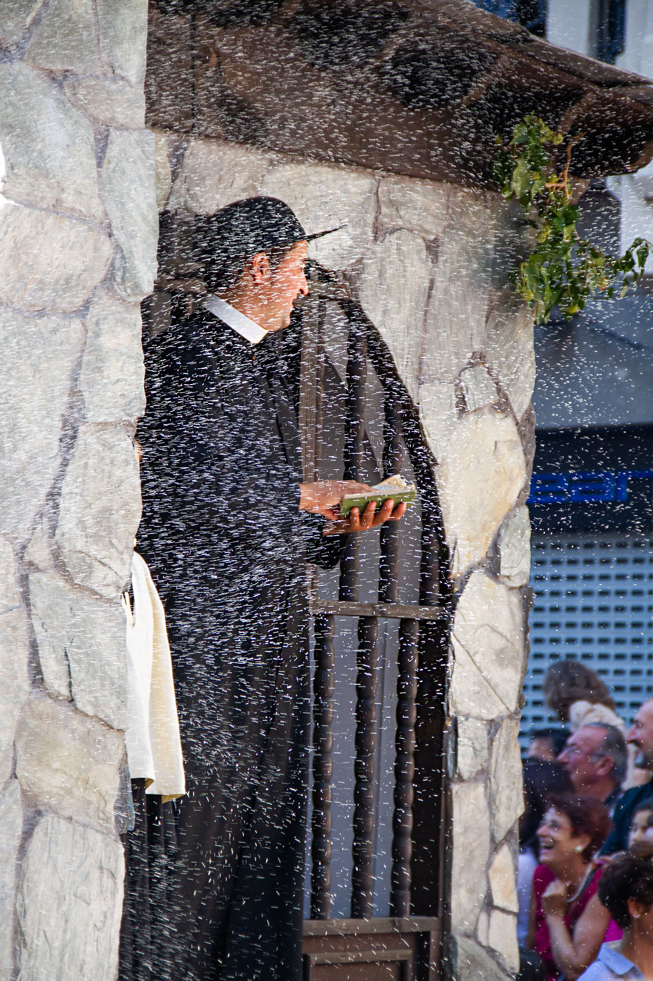 Priest pastor bubble bath