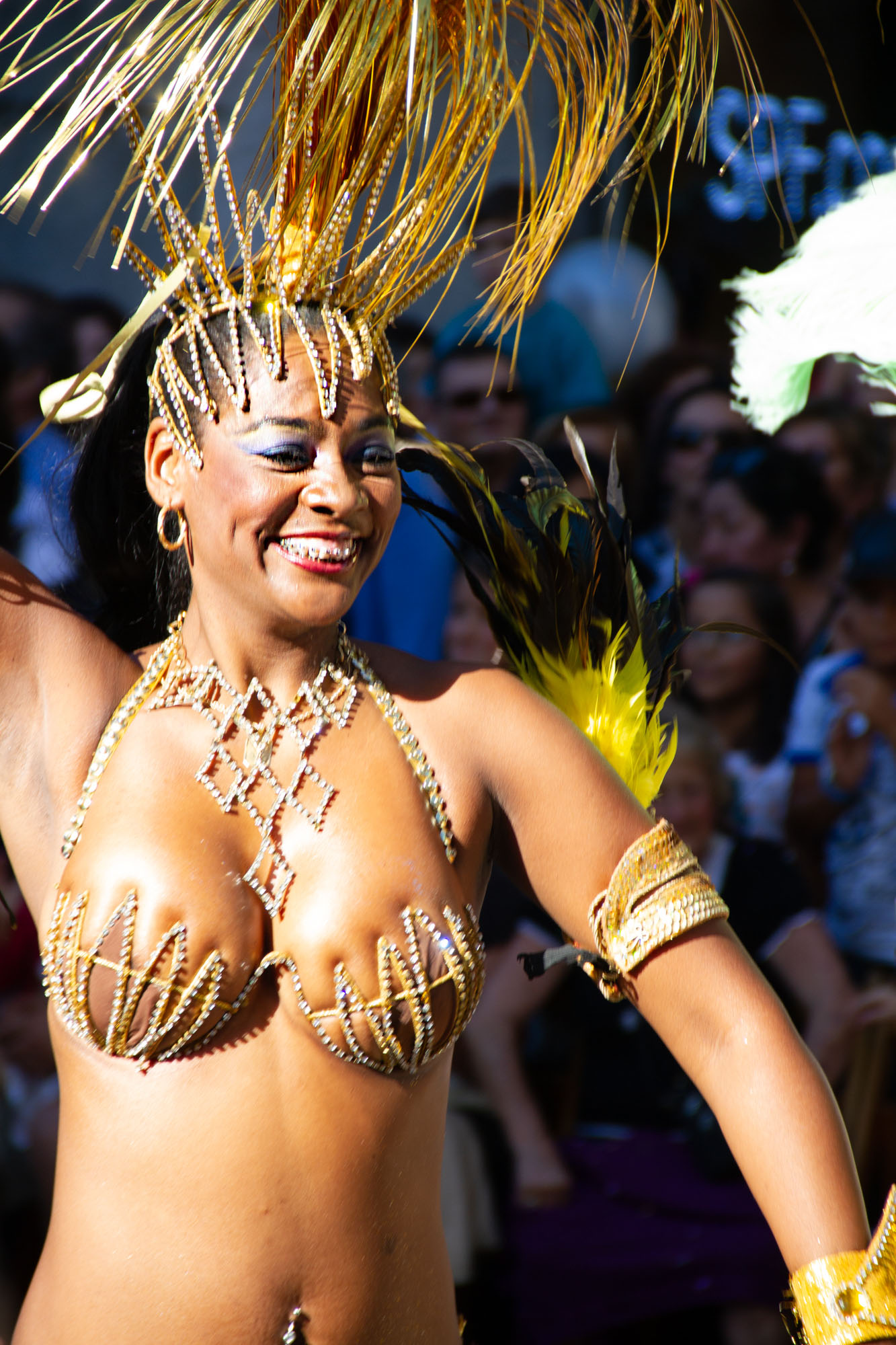 Almost naked Samba Dancer with braces