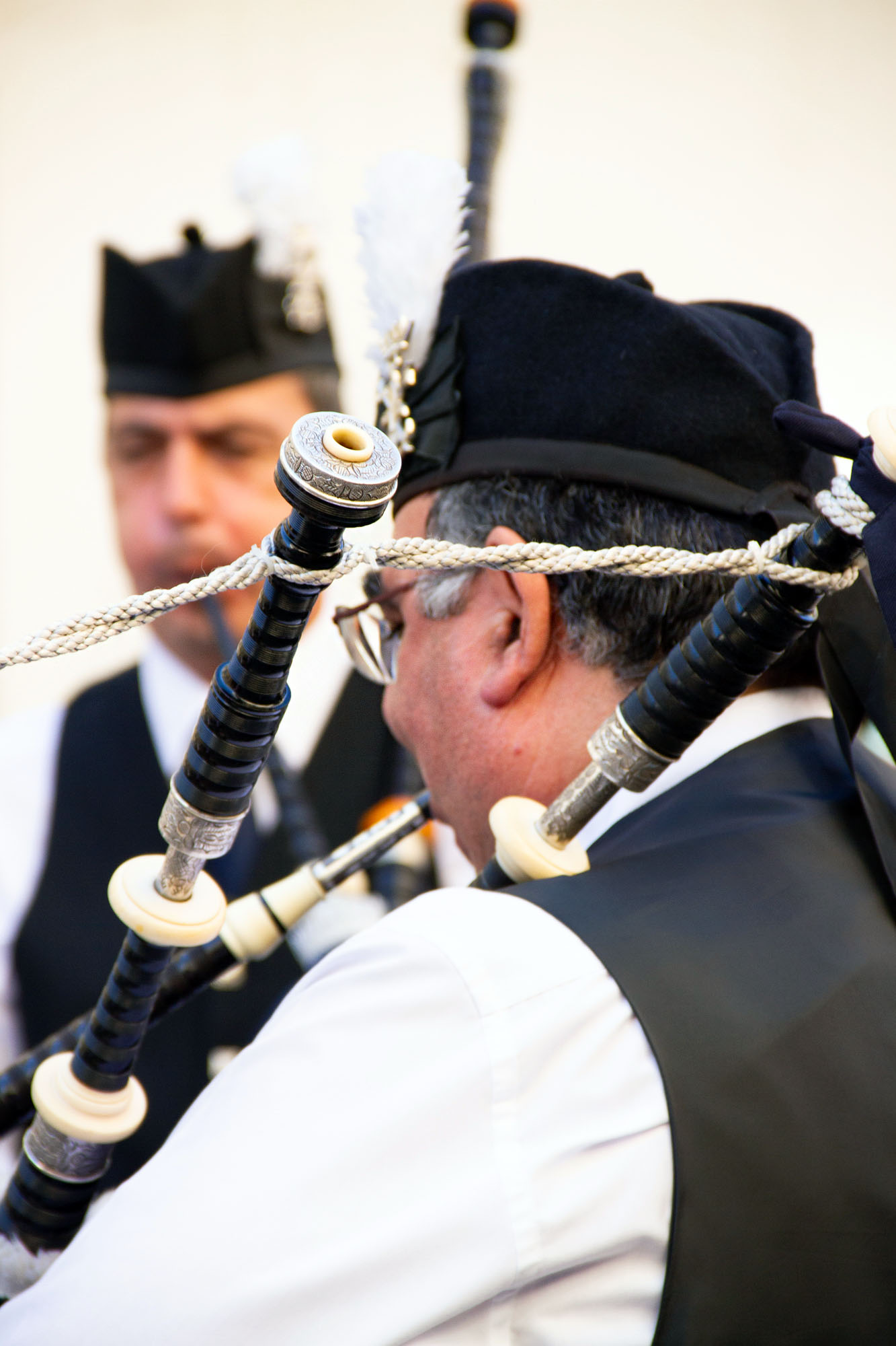 Playing Scottish Bagpipes