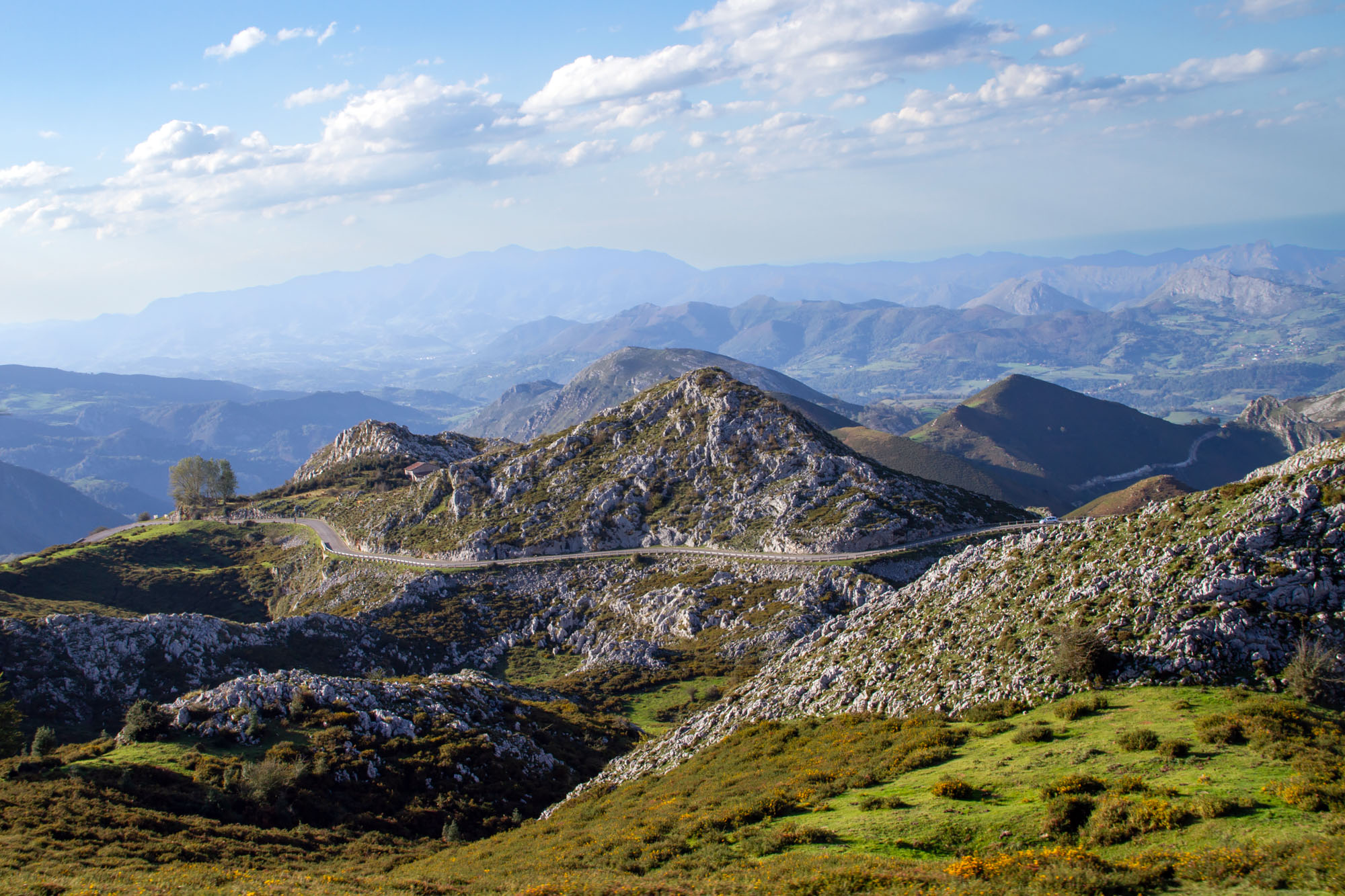 Covadonga Mountains Asturias with street