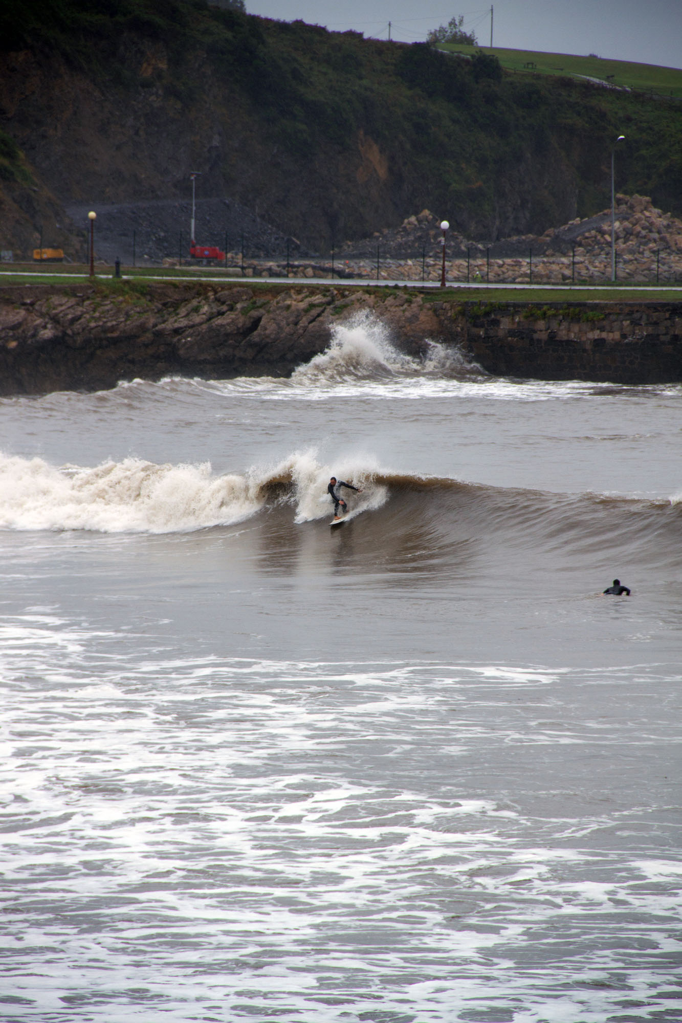 Surfing in Asturias in the winter