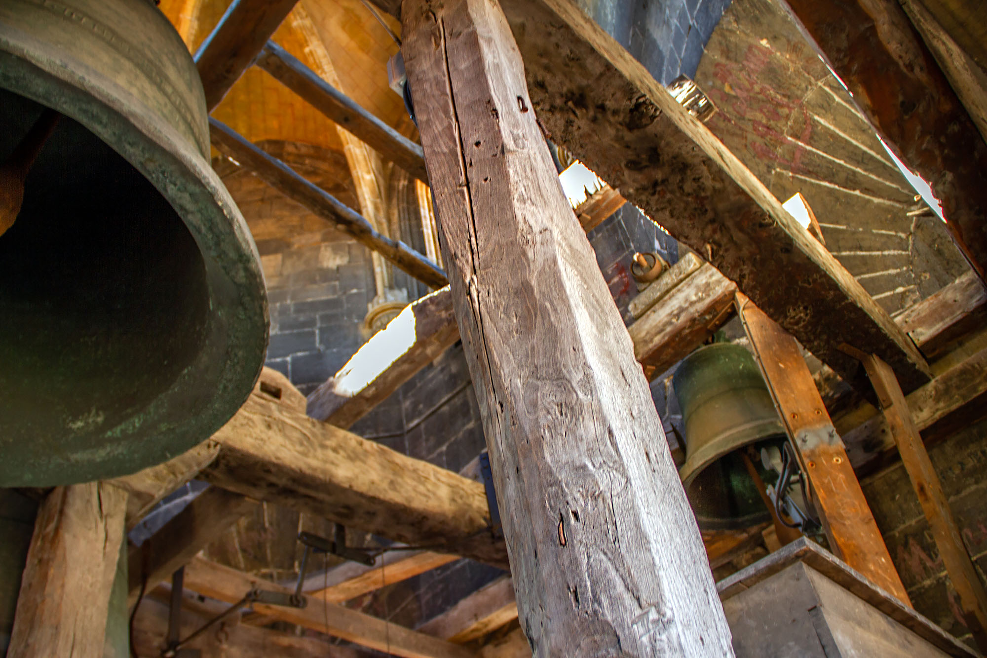 Inside the bell tower of the Oviedo Cathedral